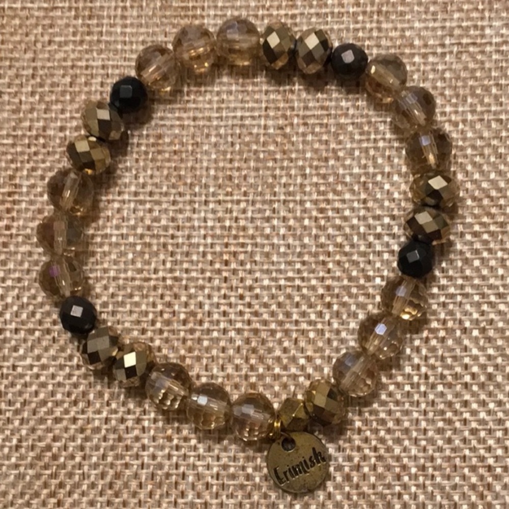 ⛱️🔥Erimish - Gold Faceted Stretch Beaded Bracelet - OS